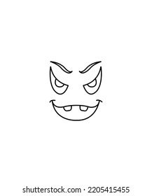 Pumpkin face expression, decoration for Halloween celebration. illustration of Halloween expressions. Perfect for coloring book, textiles, icon, web, painting, children's books, t-shirt print.