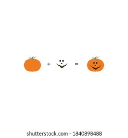 Cara de calabaza Expresiones vectorial gráfico en fondo blanco