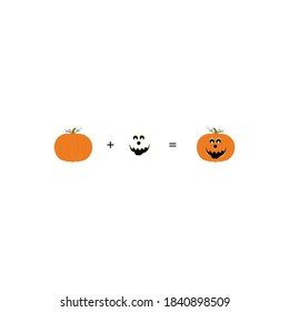 Cara de calabaza Expresiones vectorial gráfico en fondo blanco