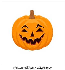 Pumpkin face with grinning smile, element for Halloween. Cartoon, flat vector illustration isolated on white background.
Traditional symbol of Halloween
Part of collection