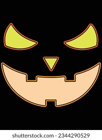 Pumpkin face halloween EPS file for cutting machine. You can edit and print this vector art with EPS editor. svg