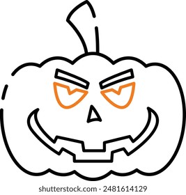 Kürbisgesicht-Ikone - Den Geist von Halloween mit einem verspielten und gespenstischen Ausdruck einfangen