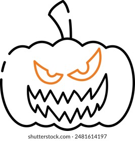 Pumpkin Face Icon - Capturing the Spirit of Halloween with a Playful and Spooky Expression
