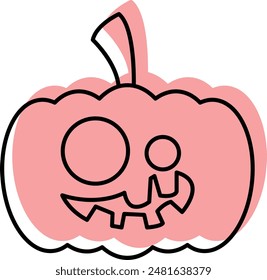 Icono de la cara de calabaza - Capturar el espíritu de Halloween con una expresión juguetona y espeluznante