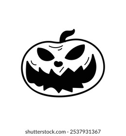Pumpkin Face icon islote white background vector stock illustration