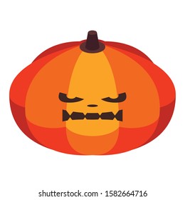 Pumpkin face icon. Isometric of pumpkin face vector icon for web design isolated on white background