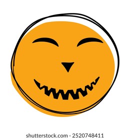 Icono de cara de calabaza. Una cara sonriente de jack-o-lantern, que representa Halloween, diversión y celebraciones de otoño