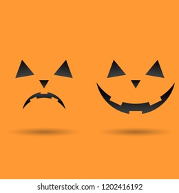 Pumpkin face, Jack o lantern icon for Halloween