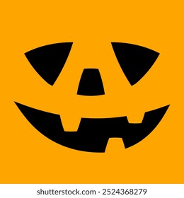 Kürbisgesicht, Jack-O-Laterne, Halloween Feiertag, Happy Halloween Label