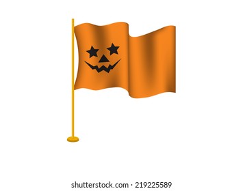 pumpkin face on the flag on the day of Halloween