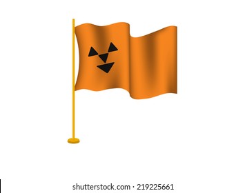 pumpkin face on the flag on the day of Halloween