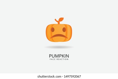 Pumpkin face reaction background, Happy halloween funy white background