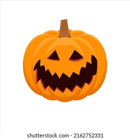 Pumpkin face with scary smile, design element for Halloween. Cartoon, flat vector illustration isolated on white background.
Traditional symbol of Halloween
Part of collection