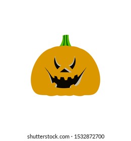 pumpkin face scary vector icon isolated on a white background