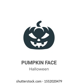 Pumpkin face vector icon on white background. Flat vector pumpkin face icon symbol sign from modern halloween collection for mobile concept and web apps design.