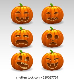 Pumpkin faces of Halloween