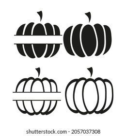 Pumpkin for fall. Thanksgiving and Halloween Elements.Pumpkin Flat Design Vegetable Icon