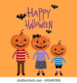 Pumpkin family, Halloween vector