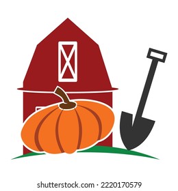 pumpkin farming logo Icon Illustration Brand Identity