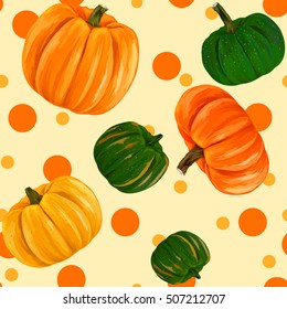 pumpkin. festival. autumn motifs. vector illustration. harvesting. seamless. repeating pattern . autumn harvest.