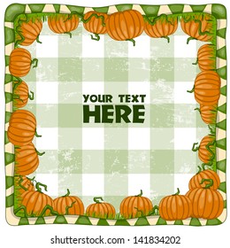 Pumpkin field. Vector illustration
