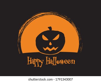 Pumpkin figure on sunset background. Halloween celebration.