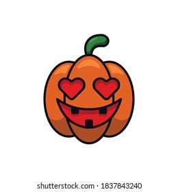 Pumpkin flat cartoon icon vector illustration logo template for many purpose.
