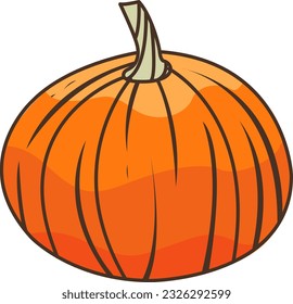 Pumpkin flat design illustration for decoration on nature food, agriculture, Halloween feetival and Autumn seasonal.