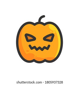 pumpkin flat and fill halloween icon