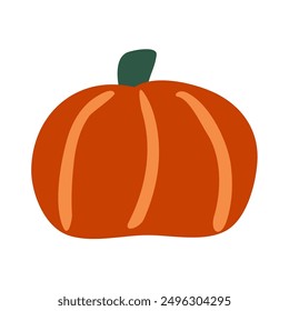 Pumpkin. Flat icon. Hand drawn vector design. Illustration on white background.