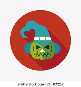 pumpkin flat icon with long shadow, eps10