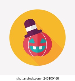 pumpkin flat icon with long shadow, eps10