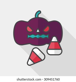 pumpkin flat icon with long shadow, eps10