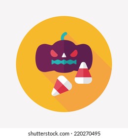 pumpkin flat icon with long shadow,eps10
