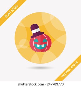 pumpkin flat icon with long shadow,eps10