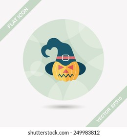 pumpkin flat icon with long shadow,eps10