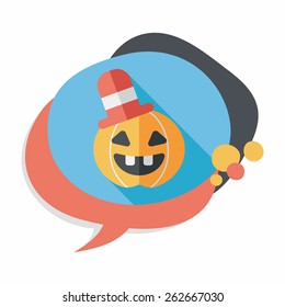 pumpkin flat icon with long shadow,eps10