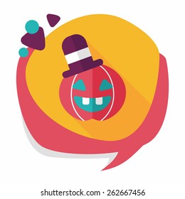 pumpkin flat icon with long shadow,eps10