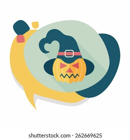 pumpkin flat icon with long shadow,eps10