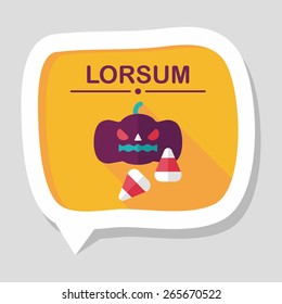 pumpkin flat icon with long shadow,eps10