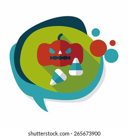 pumpkin flat icon with long shadow,eps10