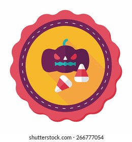 pumpkin flat icon with long shadow,eps10