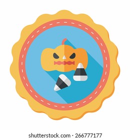 pumpkin flat icon with long shadow,eps10
