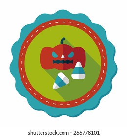 pumpkin flat icon with long shadow,eps10
