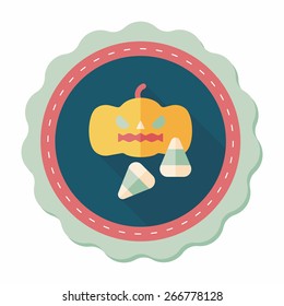 pumpkin flat icon with long shadow,eps10
