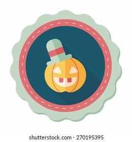 pumpkin flat icon with long shadow,eps10