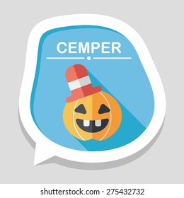 pumpkin flat icon with long shadow,eps10