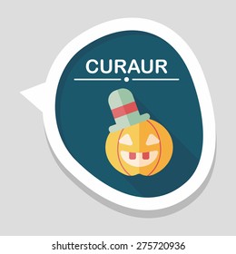 pumpkin flat icon with long shadow,eps10