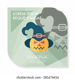 pumpkin flat icon with long shadow,eps10