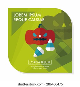 pumpkin flat icon with long shadow,eps10